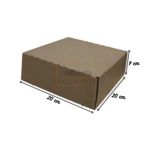 Boîte en carton brun 20x20x7cm