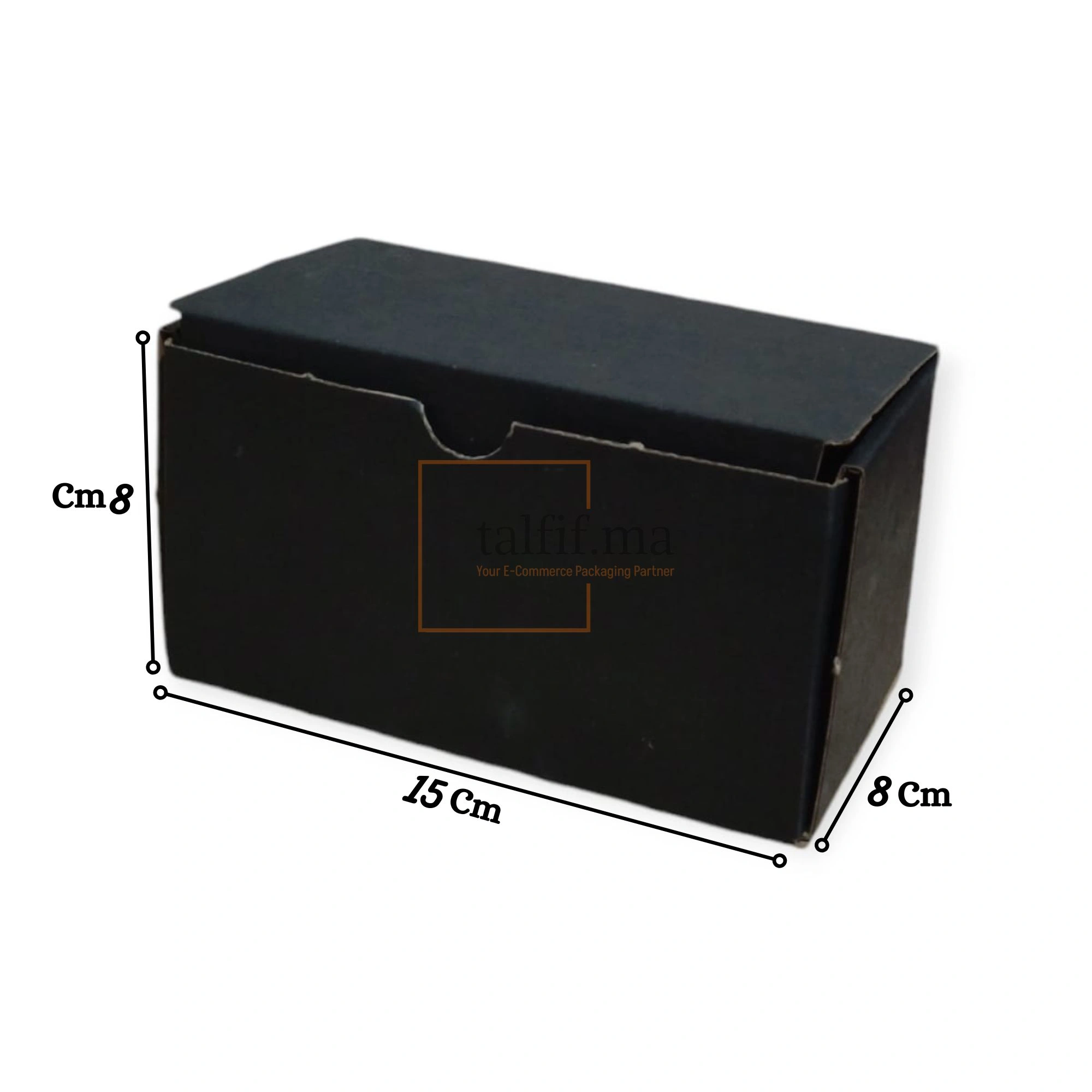 boite carton 15x8x8cm noir