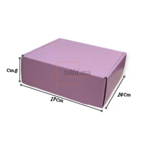 Boîte en carton rose 17x14x6cm
