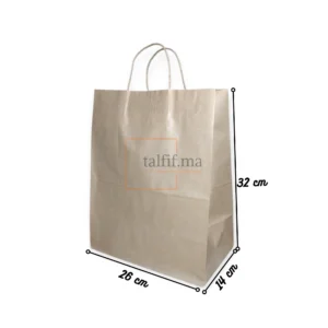 sac papier 32x26x14 cm brun