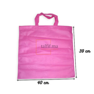 sac non tissé rose de 40x39 cm avec poignées,