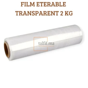 film étirable transparent 2 kg, extensible et résistant, idéal pour protéger et stabiliser vos colis ou produits.