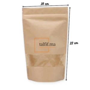 Doypack 22x16 cm brun