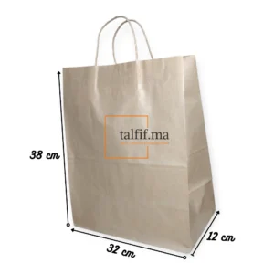 sac papier 38X32X12 cm blanc idéale pour emballages élégants et polyvalents