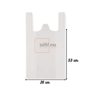 sac non tissé blanc de 53x26 cm avec poignées