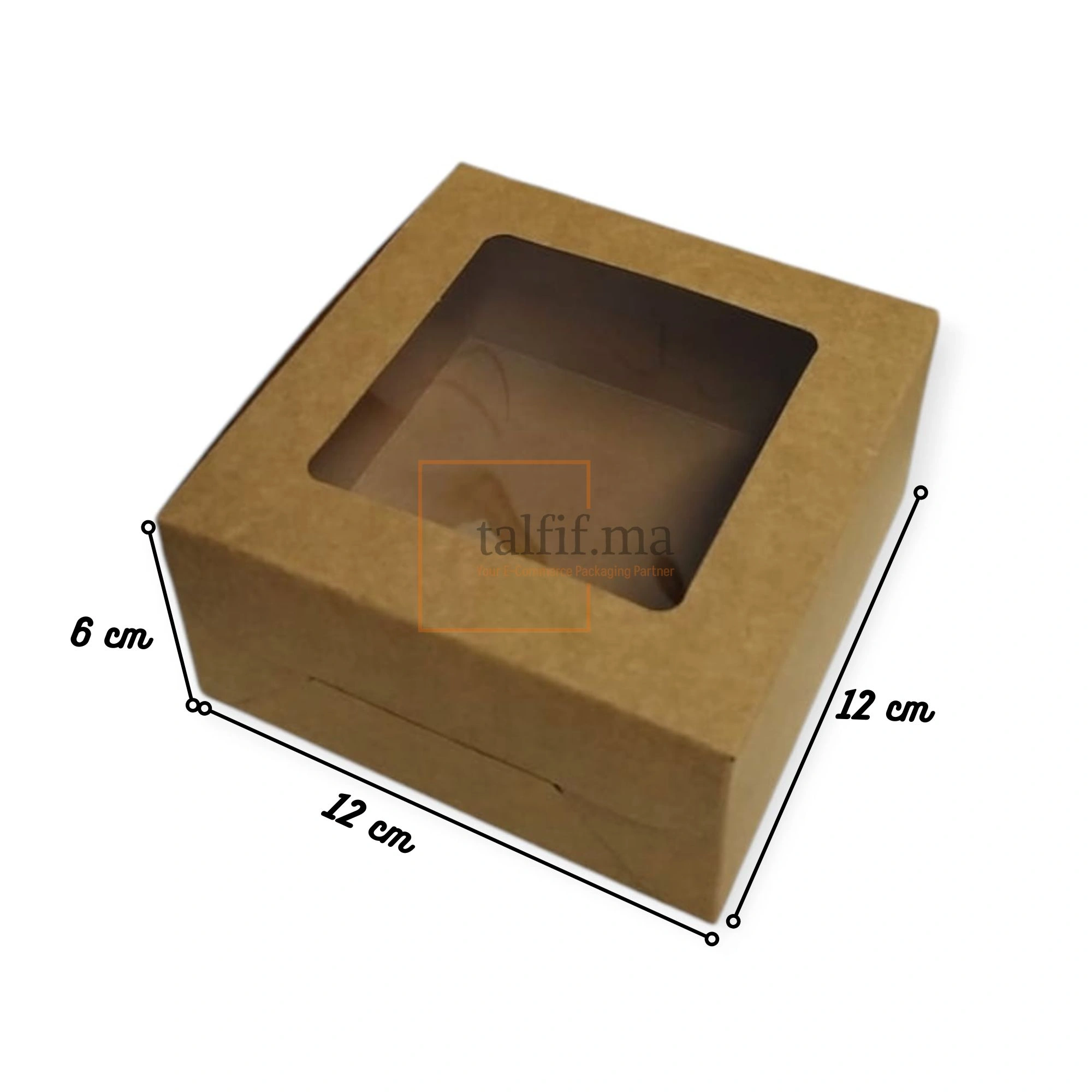 boite fenêtre 12x12x6 brun