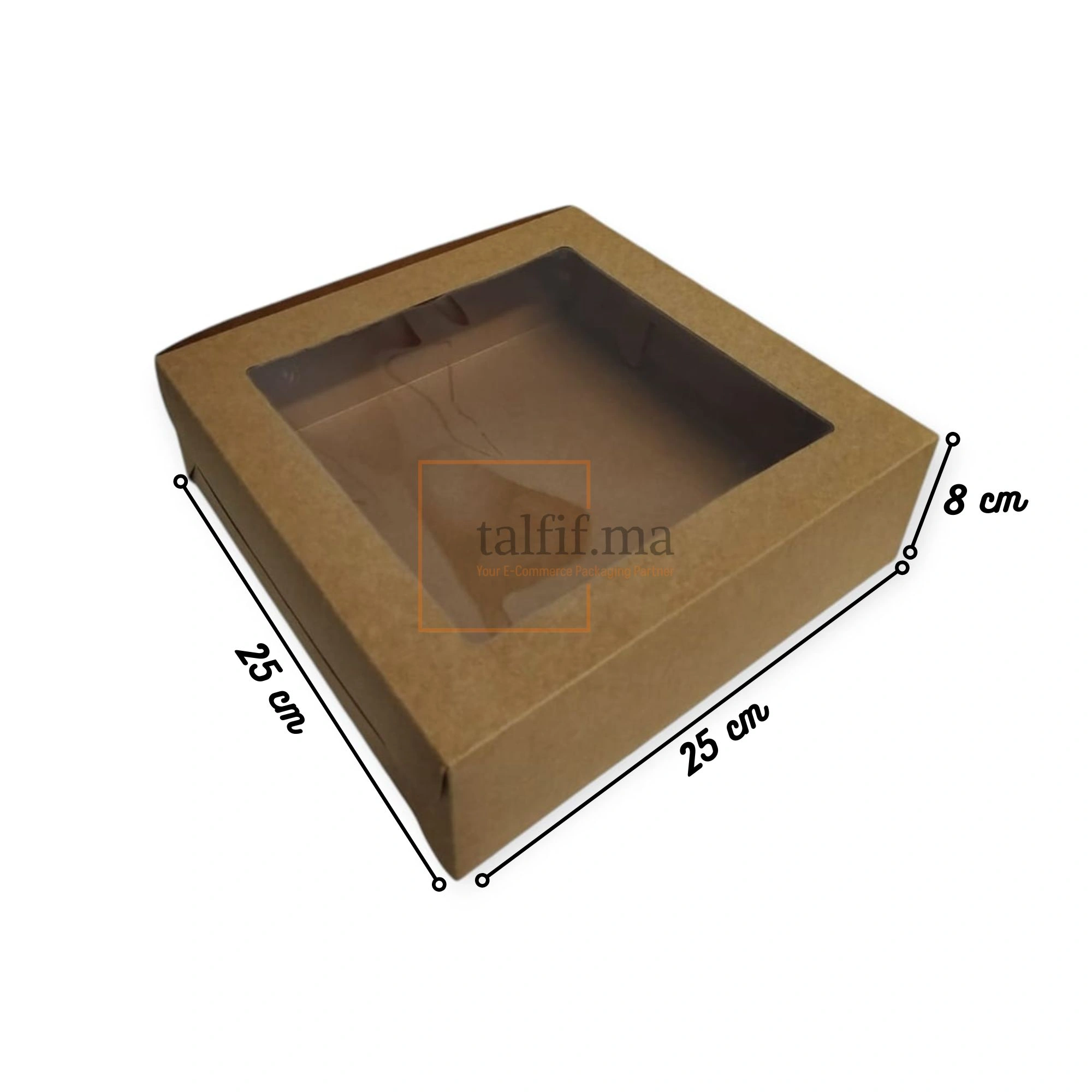 boite fenêtre 25x25x8 cm Brun