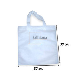 sac non tissé blanc de 30x30 cm avec poignées