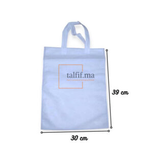 sac non tissé blanc de 39x30 cm avec poignées