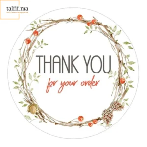 Stickers “Thank You” en vinyle, design élégant et adhésif durable, parfaits pour embellir vos emballages cadeaux, colis ou projets créatifs.