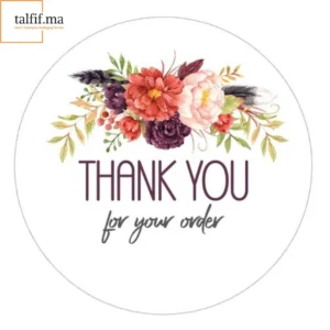 Stickers “Thank You” en vinyle, design élégant et adhésif durable, parfaits pour embellir vos emballages cadeaux, colis ou projets créatifs.