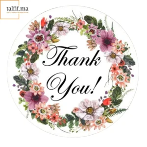 Stickers “Thank You” en vinyle, design élégant et adhésif durable, parfaits pour embellir vos emballages cadeaux, colis ou projets créatifs.