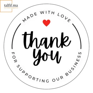 Stickers “Thank You” en vinyle, design élégant et adhésif durable, parfaits pour embellir vos emballages cadeaux, colis ou projets créatifs.