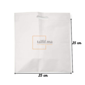sac non tissé blanc de 25x25cm avec poignées