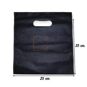 sac non tissé noir de 25x25cm avec poignées