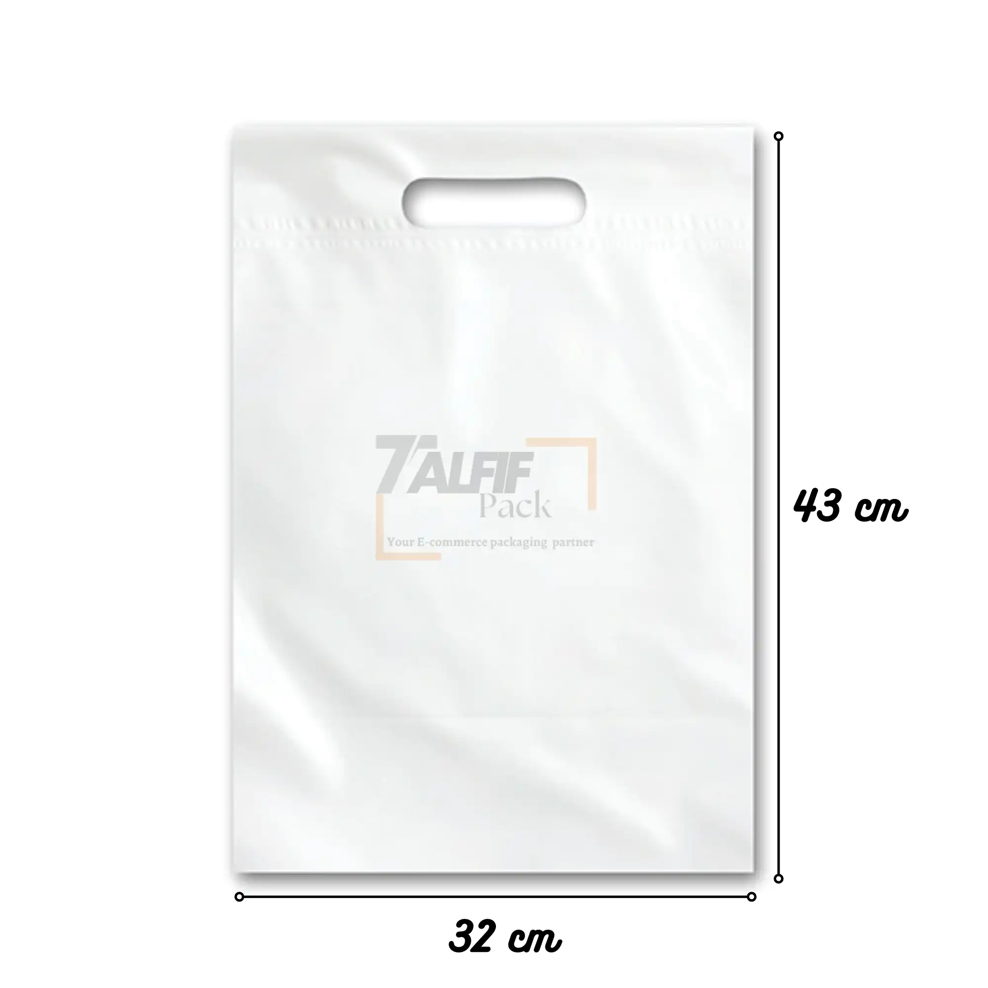 Mailing Bag Blanc 43x32cm avec Poignée