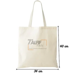 Sac shopping en tissu 40x34 cm réutilisable pour emballage professionnel.