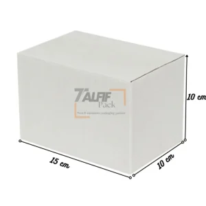 Caisse en carton blanc 15x10x10 cm pour emballage, boîte en carton robuste idéale pour e-commerce, expédition et emballage cadeau.
