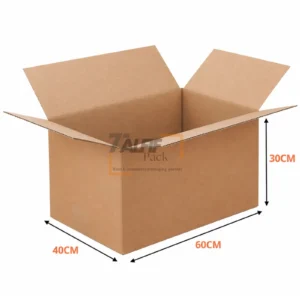 Caisse en carton d’emballage 60x40x30 cm Brun