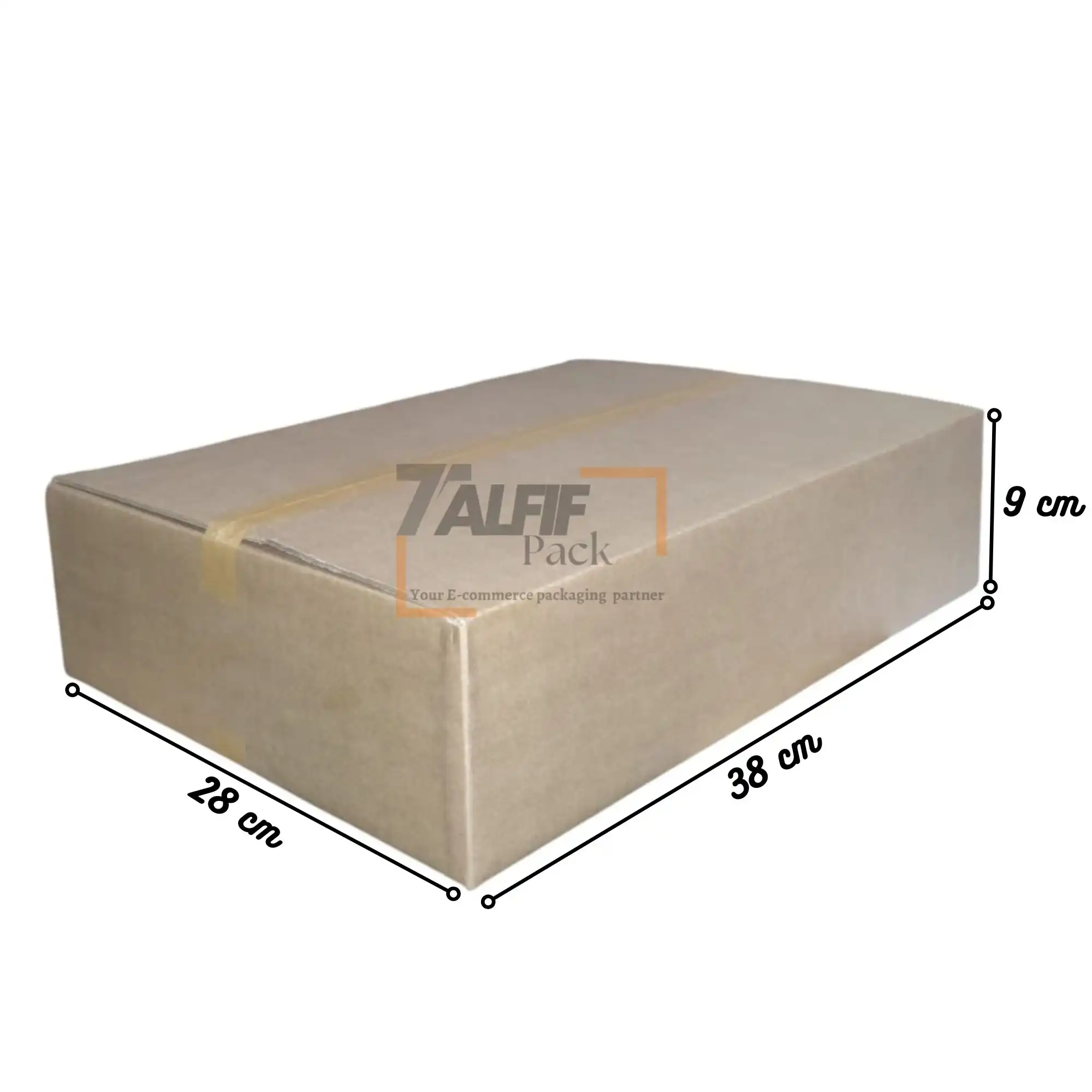 Caisse carton brun 38x28x9 cm pour ordinateur portable et équipements solaires